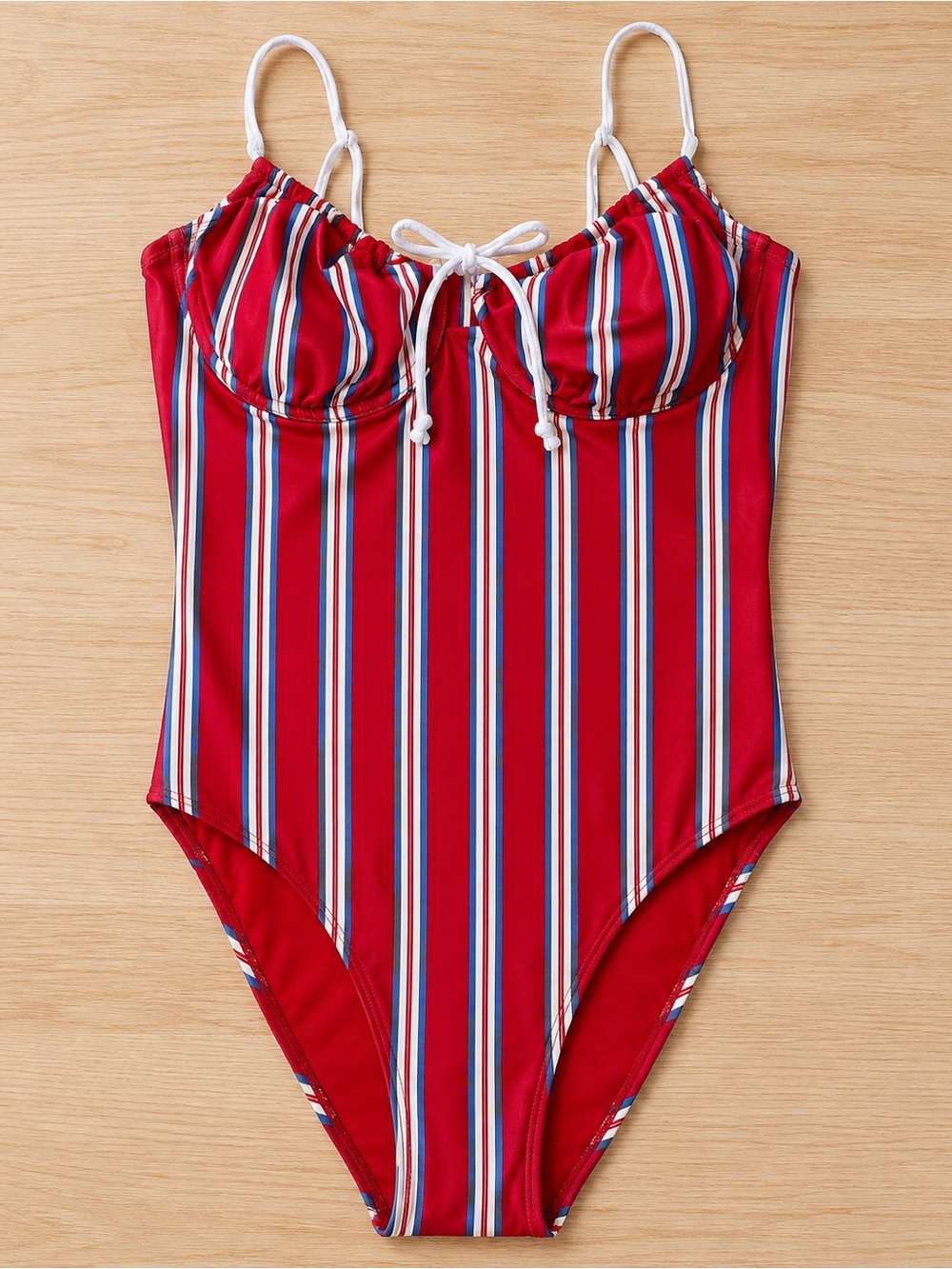 No Boundaries Red Striped One-Piece - XXL (20)